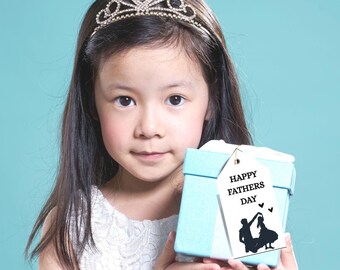 Minimalist Father's Day Gift Tags, Black & White (Digital Download)