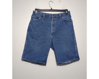 Bristol Blues Vintage High Waisted Denim Bermuda Shorts Blue Cotton USA Size 34