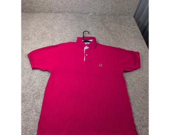 Tommy Hilfiger Mens Red Short Sleeve Pique Cotton Crest Logo Polo Shirt Small