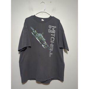 Alstyle Mens B-25 Mitchell Bomber Aviation Graphic T-Shirt Gray 2XL WWII Plane