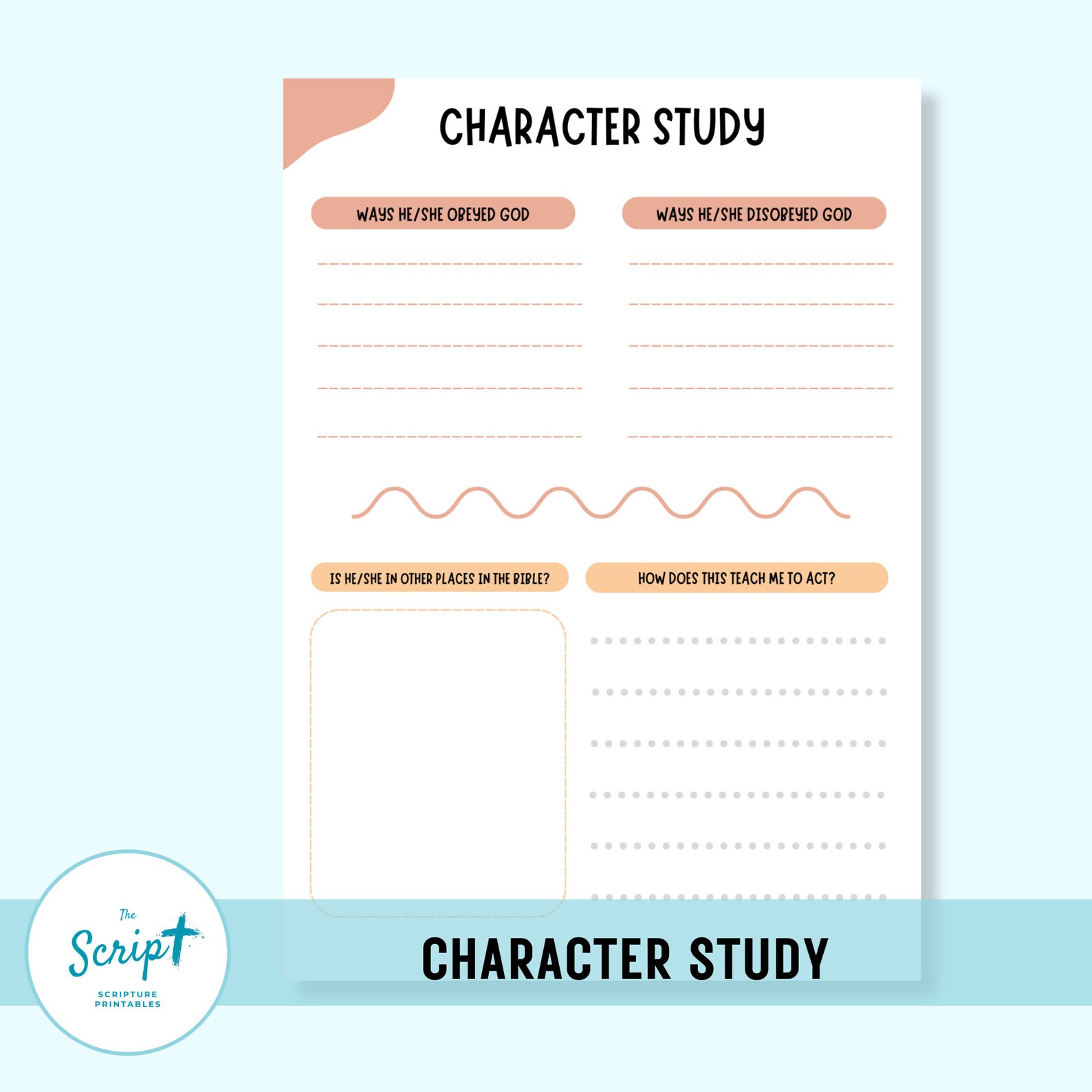 Character Study Template Printable | Christian Printable for Kids ...