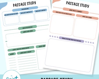Bible Passage Study Template for Kids | Homeschool Printable (PDF)