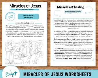 Miracles of Jesus Worksheet, Kids Bible Activity (PDF)