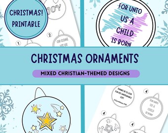 Printable Nativity Ornaments, Kids Christmas Craft (Digital Download)