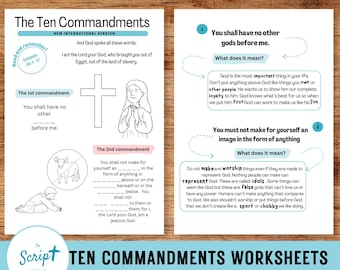 Ten Commandments Fill-In Worksheet for Kids (PDF)
