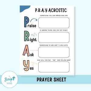 Kids Prayer Guide Template | Christian Homeschool Printable (A4/US Letter)