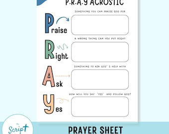 Kids Prayer Guide Template | Christian Homeschool Printable (A4/US Letter)