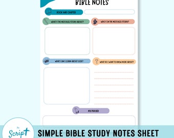 Kids Bible Study Notes Template | Christian Homeschool Printable (PDF)
