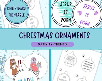 Printable Nativity Ornaments, Christmas Paper Craft for Kids (PDF)