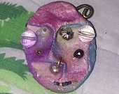 Funny Face Funny Pin Brooch Funky Fractured Embellished