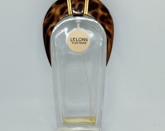 Lucien Lelong Pour Femme Parfum Spray Partial Contents Glass Bottle Leopard Decor Vintage Luxury Perfume Reusable Organizing Styling