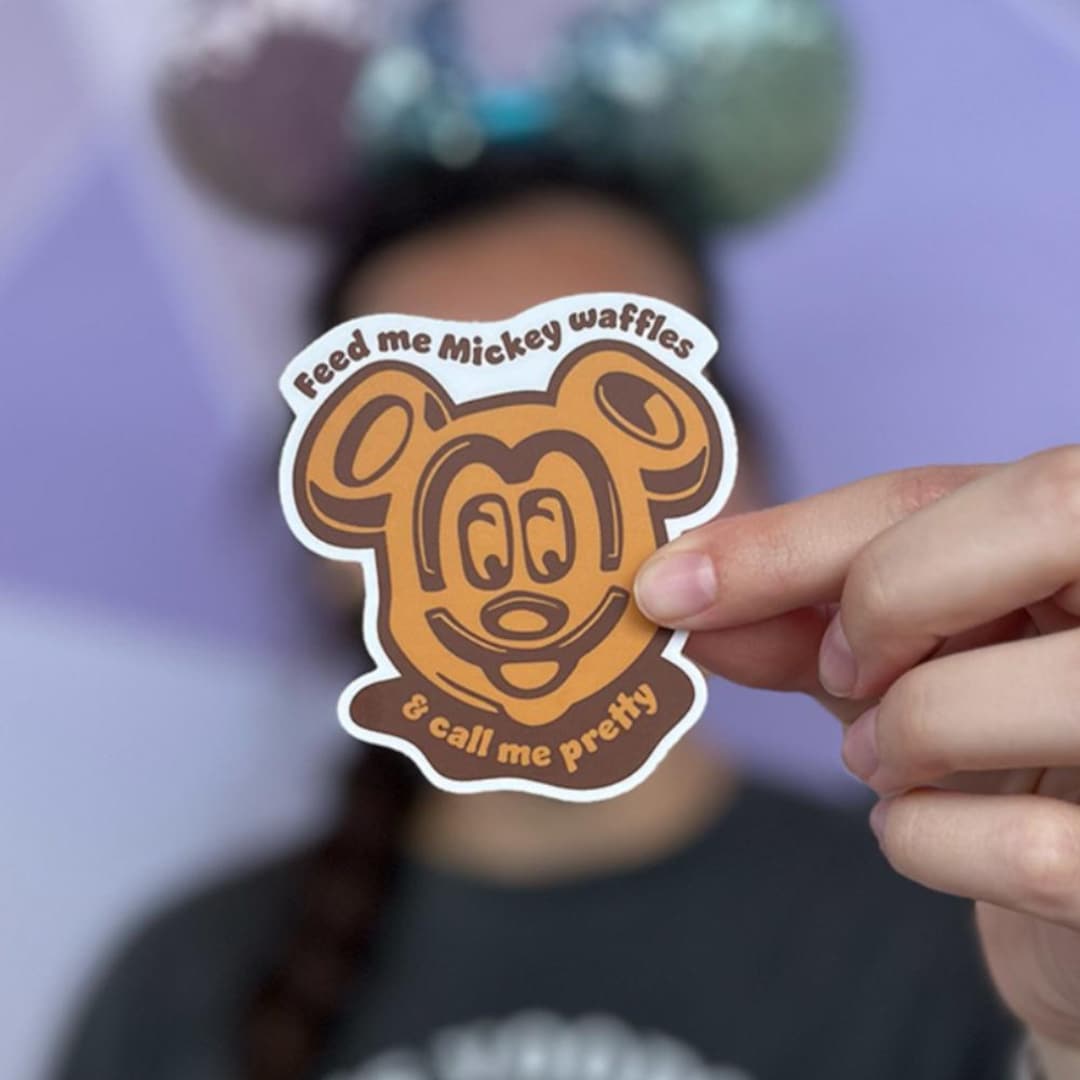 Mickey Waffle Sticker Mickey Waffle Waterproof Vinyl Sticker, Disney Inspired Stickers - Etsy