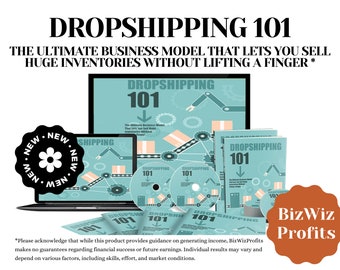 Dropshipping 101 Guide with Bonuses, Passive Income, Make Money Online, Digital Marketing, eCommerce Marketing, How to Dropship, Homepreneur