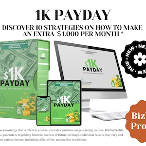1k Payday eBook with Bonuses, Educational Guide, Passive Income, Make Money Online, Digital Marketing