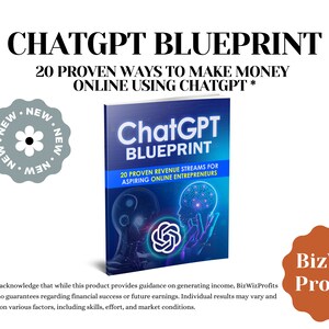ChatGPT Blueprint eBook, Educational Guide, How to Make Money Online with AI, Passive Income, Artificial Intelligence, ChatGPT Guide