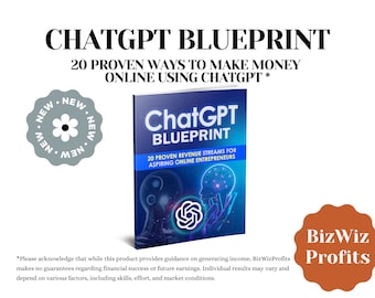EBook ChatGPT Blueprint, Guida educativa, Come guadagnare online con l'intelligenza artificiale, Reddito passivo, Intelligenza artificiale, Guida ChatGPT