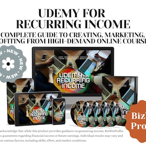 Udemy for Recurring Income Guide with Bonuses, Educational eBook, Passive Income, Make Money Online, Digital Marketing, Udemy Training