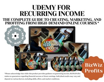 Udemy for Recurring Income Guide with Bonuses, Educational eBook, Passive Income, Make Money Online, Digital Marketing, Udemy Training