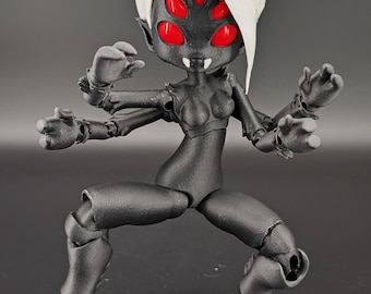 Spider Girl BJD Doll – Multi-Armed Articulated Horror Doll – Gothic Kabbit Figure – Poseable Ball Jointed Doll – Creepy Collectible Art Toy
