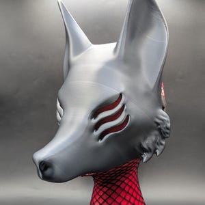 6 Eyed Kitsune Mask | Kitsune Cosplay Mask | Mythical Fox Mask with Adjustable Strap and Custom Color