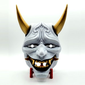 Oni Mask | 3D-Printed JDM Mask | Samurai Demon Cosplay & Decor