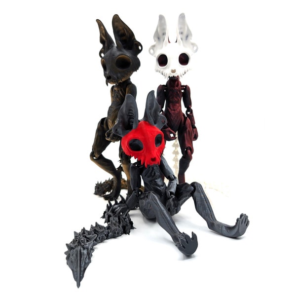 Creepy Articulated Demon Doll | 3D printed | Demon Doll 10.5" | Skeleton Doll | Custom color or DIY