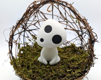 Kodama Nest | Princess Mononoke Hanging Nest | Studio Ghibli Inspired Glow in the Dark Tree Spirit | Kodama Forest Spirit Bobble Head Decor