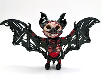 3d Printed Unique Zombie Bat Toy | ZomBat | Great Fidget & Stress Relief | Articulated Fidget Toy with flexible wings