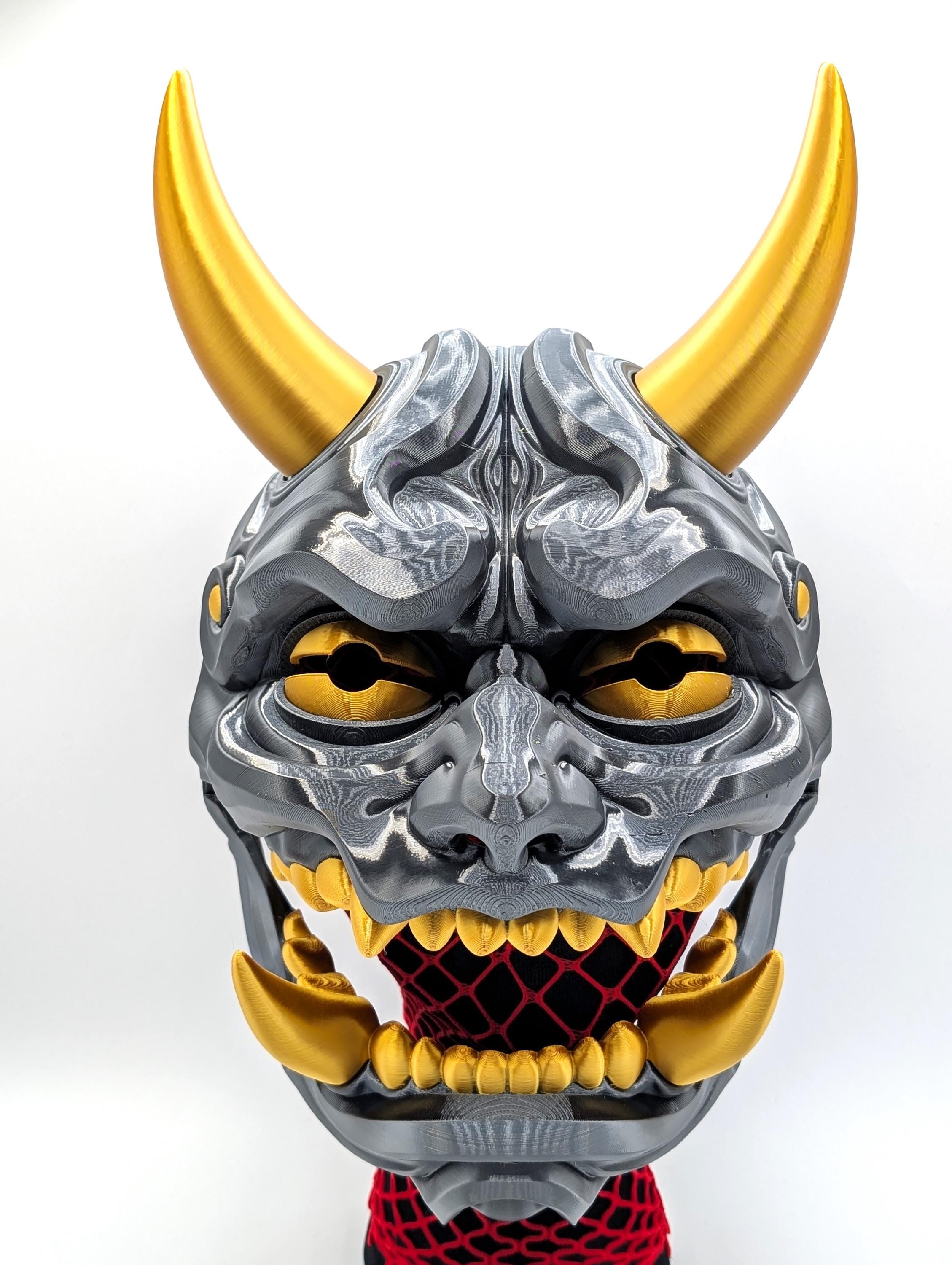Oni Articulated Mask | Movable Jaw Oni Mask | Samurai Oni Cosplay