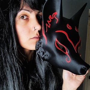 Kitsune Mask | Japanese Fox Mask | Cosplay Accessory | Unique 3D Printed Wearable Mask