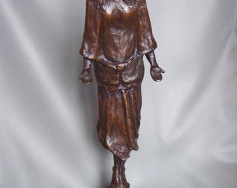 Emotive Bronze Sculpture Woman Petitioning