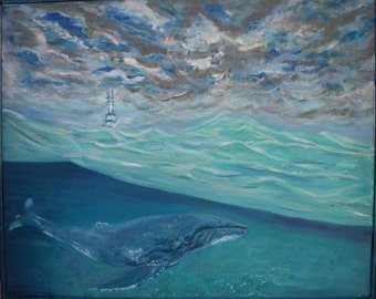Original Painting, "The Humpback Whale & The Fisherman"