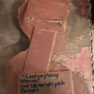 Clay Bas Relief Contemplating Woman Etsy