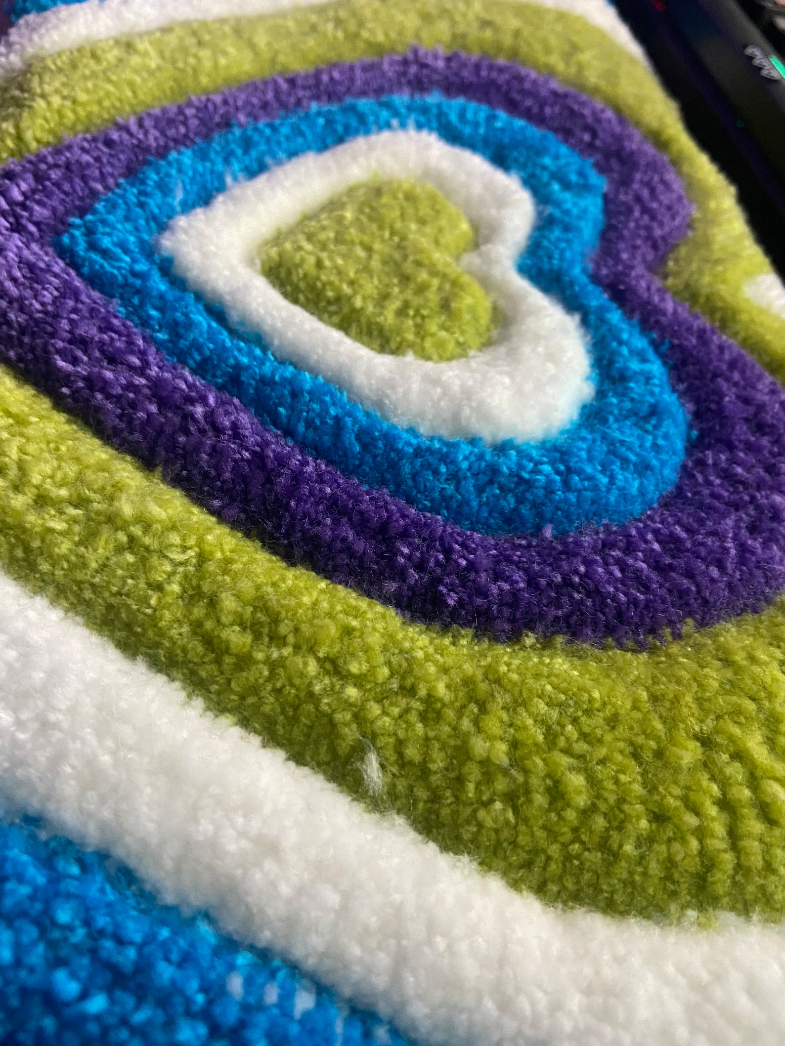 Fluffy Tufted Hearts Keyboard Rug Colourful Rug Rainbow Gamer Gift ...