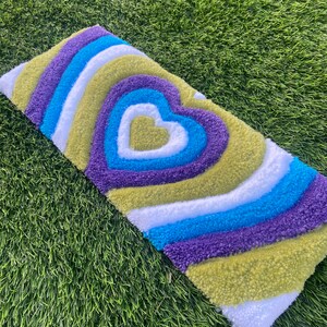 Fluffy Tufted Hearts Keyboard Rug Colourful Rug Rainbow Gamer Gift ...