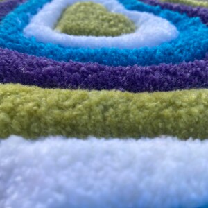 Fluffy Tufted Hearts Keyboard Rug Colourful Rug Rainbow Gamer Gift ...