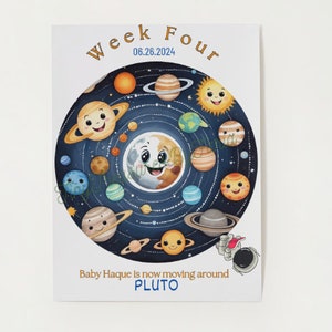 Jalon personnalisé de 40 semaines de grossesse - Thème Fun Planet