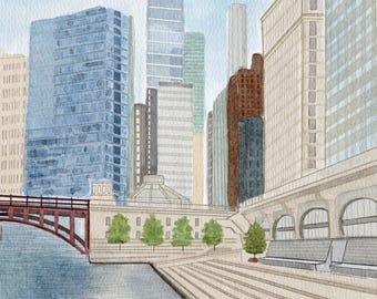 Modern Urban Skyscrapers | Cityscape Printable Digital Art