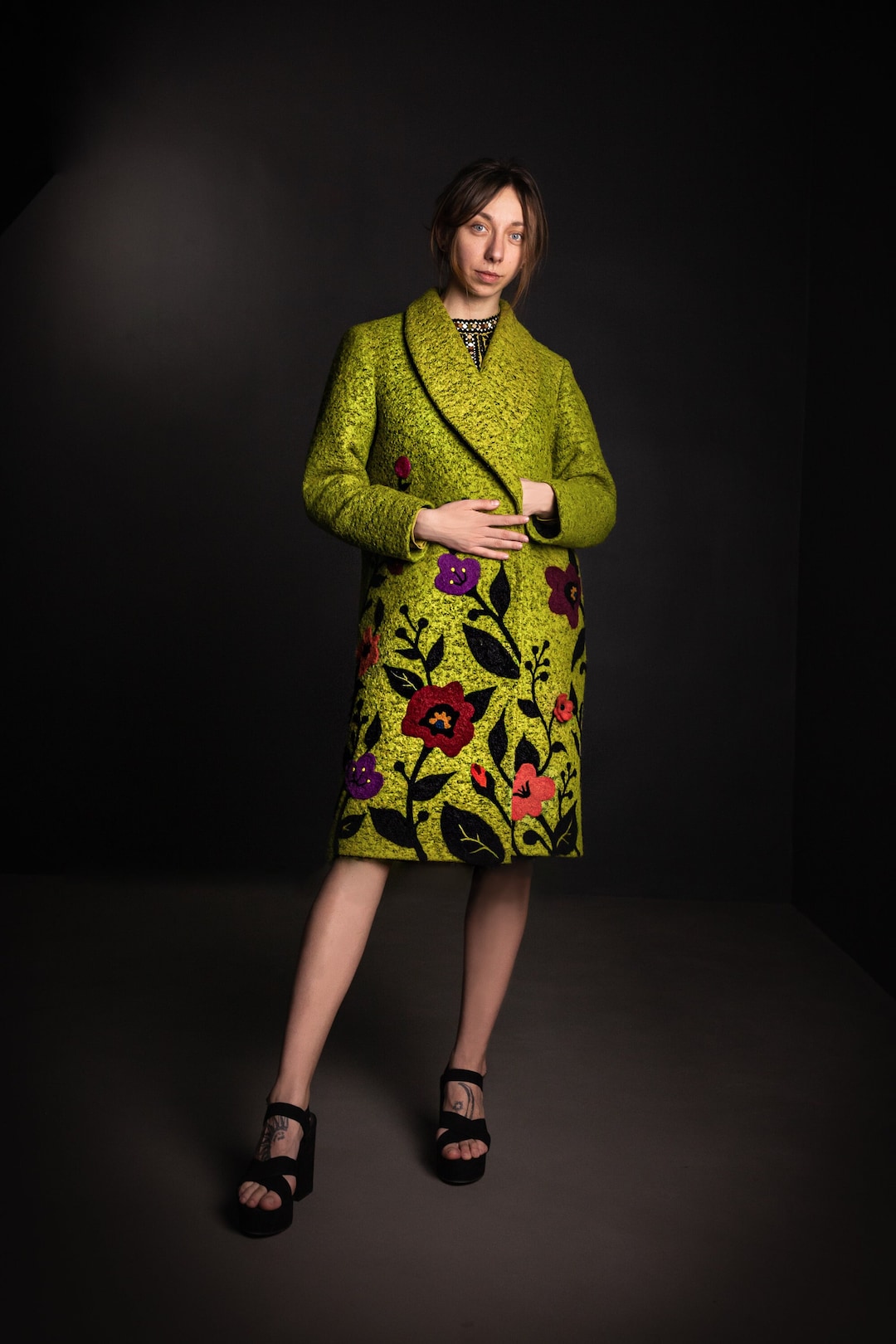 Wool Blend Coat for Women, Handmade Designer Coat, Custom Tailored Jacket, Stylish Winter Coat