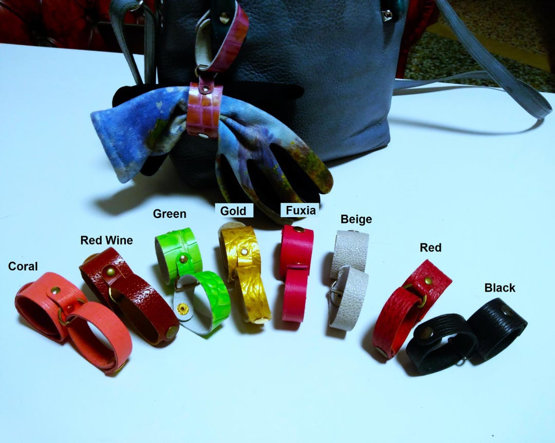 Leather Gloves Holder, Leather Scarf Holder, Leather Gloves Belt Keeper