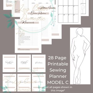 Journal de planification de couture PDF imprimable de 28 pages avec des modèles de corps réalistes Modèle A