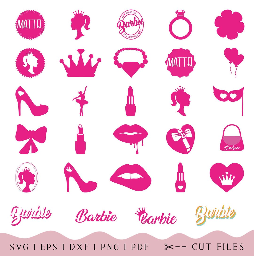 Barbie SVG Bundle, Pink Themed Designs, SVG Files for Cricut, Girl SVG ...