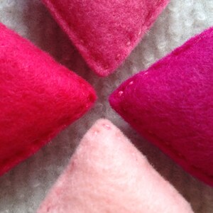 Pink felt heart set , wedding favors, birthday, Valentine's Day, baby shower, nursery decor image 4