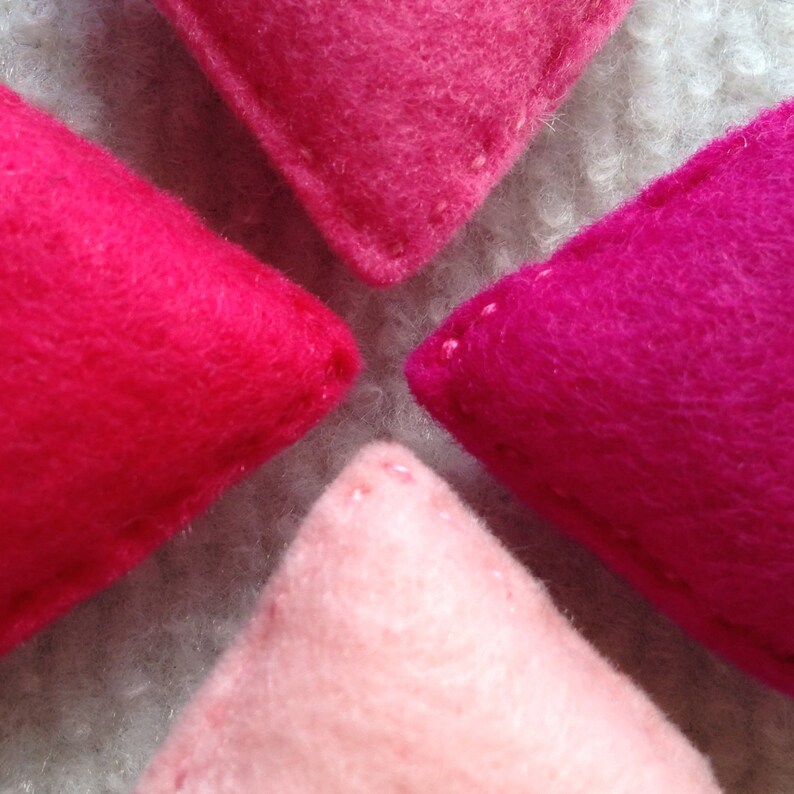 Pink felt heart set , wedding favors, birthday, Valentine's Day, baby shower, nursery decor image 4