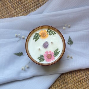 Flower Power Manifestation Candle, Intentional Candle, Ritual Candle, Crystal Candle