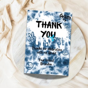 Splish Splash Thank You Card | Editable Pool Party Thank You Card | Swimming Party Thank You | Pool Party Birthday Thank You Card