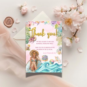 Pool Party Thank You Card | Swimming Party Thank You | Birthday Party | Digital File