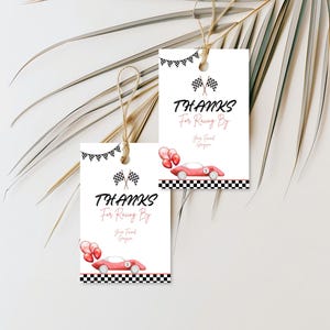 Digital Download | Racing Favor Tags | Two Fast Birthday | Any Age | Race Car Party | Race Car Birthday Thank You Tag | 2 Fast Favor Tags