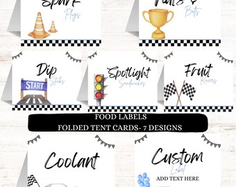Two Fast Birthday Food Labels: Race Car Party Decor (Digital Download)