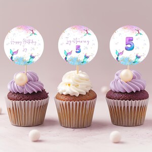 Mermaid Cupcake Toppers | Cake Topper | Mermaid Cupcake Decor | Digital Printable Instant Download Cupcake Toppers | Mermaid Birthday Party